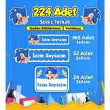 Sb Store Okul Kreş Kişiye Özel Isim Etiket Seti Sonic Temalı - Model 667