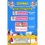 SB store Sevimli Balerin Temalı Okul Kreş Kişiye Özel isim Etiket Seti - Model 454