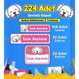 Sb Store Sevimli Köpek Temalı Okul Kreş Kişiye Özel İsim Etiket Seti - Model 58
