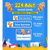 Sb Store Sevimli Zürafa Temalı Okul Kreş Kişiye Özel İsim Etiket Seti - Model 70