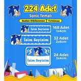 Sb Store Sonic Okul Kreş Etiketi Kalem Defter Özel Isim Yazılabilen Etiket Seti Model 20 - 224 Adet