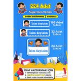 SB store Süpermen Okul Kreş Etiketi Kalem Defter Özel Isim Yazılabilen Etiket Seti Model 22