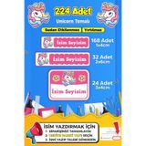 SB store Unicorn Okul Kreş Etiketi Kalem Defter Özel Isim Yazılabilen Etiket Seti Model 48