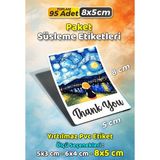 Sb Store Van Gogh Tarzı Ambalaj Hediye Süsleme Etiketi Model 3 - 95 Adet 8cm - Çok Renkli - 8 cm - Pvc Etiket