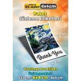 Sb Store Van Gogh Tarzı Ambalaj Hediye Süsleme Etiketi Model 6 - 95 Adet 6cm - Çok Renkli - 6 cm - Pvc Etiket