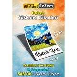 Sb Store Van Gogh Tarzı Ambalaj Hediye Süsleme Etiketi Model 8 - 95 Adet 5cm - Çok Renkli - 5 cm - Pvc Etiket