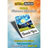 Sb Store Van Gogh Tarzı Ambalaj Hediye Süsleme Etiketi Model 8 - 95 Adet 8cm - Çok Renkli - 8 cm - Pvc Etiket