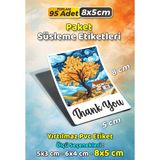 Sb Store Van Gogh Tarzı Ambalaj Hediye Süsleme Etiketi Model 9 - 95 Adet 8cm - Çok Renkli - 8 cm - Pvc Etiket