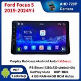 SBAID Conio Ford Focus 5 2019-2024 Yıl uyumlu 4GB Ram 64GB Rom Hafıza Android Kablosuz Carplay Navigasyon Multimedya 10 Inç Ekran Hediye görüş kamerası Hediye Çerçevesi 4+64 - Siyah