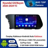 SBAID Conio Hyundai I20/Bayon 2020-2024 Yıl uyumlu 2GB Ram 32GB Rom Hafıza Android Kablosuz Carplay Navigasyon Multimedya 10 Inç Ekran Hediye görüş kamerası Hediye Çerçevesi 2+32