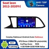 SBAID Conio Seat leon 2012-2020Yıl uyumlu 4GB Ram 32GB Rom Hafıza Android Kablosuz Carplay Navigasyon Multimedya 9 Inç Ekran Hediye görüş kamerası Hediye Çerçevesi 4+32 - Siyah