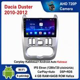 SBAID Dacia Duster 2010-2012 Yıl Uyumlu 4GB Ram 64GB Rom Hafıza Android Kablosuz Carplay Navigasyon Multimedya 9 Inç Ekran Hediye Görüş Kamerası Hediye Çerçevesi 4+64 - geri görüş kamerası hediye, ----çerçeve hediye dahil