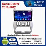SBAID Dacia Duster 2010-2012 Yıl Uyumlu 8GB Ram 128GB Rom Hafıza Android Kablosuz Carplay Navigasyon Multimedya 9 Inç Ekran Hediye Görüş Kamerası Hediye Çerçevesi 8+128 - geri görüş kamerası hediye, ----çerçeve hediye dahil