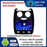 SBAID Dacia Duster 2013-2018 Yıl Uyumlu 8GB Ram 128GB Rom Hafıza Android Kablosuz Carplay Navigasyon Multimedya 9 Inç Ekran Hediye Görüş Kamerası Hediye Çerçevesi 8+128 - geri görüş kamerası hediye, ----çerçeve hediye dahil