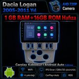 SBAID Dacia Logan 2005-2011 Yıl Uyumlu 1GB Ram 16GB Rom Hafıza Android Kablosuz Carplay Navigasyon Multimedya 9 Inç Ekran Hediye Görüş Kamerası Hediye Çerçevesi 1+16 - geri görüş kamerası hediye, ----çerçeve hediye dahil