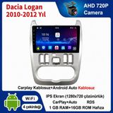 SBAID Dacia Logan 2010-2012 Yıl Uyumlu 1GB Ram 16GB Rom Hafıza Android Kablosuz Carplay Navigasyon Multimedya 9 Inç Ekran Hediye Görüş Kamerası Hediye Çerçevesi 1+16 - geri görüş kamerası hediye, ----çerçeve hediye dahil