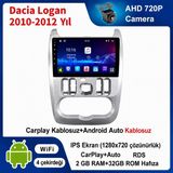 SBAID Dacia Logan 2010-2012 Yıl Uyumlu 2GB Ram 32GB Rom Hafıza Android Kablosuz Carplay Navigasyon Multimedya 9 Inç Ekran Hediye Görüş Kamerası Hediye Çerçevesi 2+32 - geri görüş kamerası hediye, ----çerçeve hediye dahil