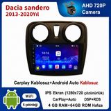 SBAID Dacia Sandero 2013-2020 Yıl Uyumlu 4GB Ram 64GB Rom Hafıza Android Kablosuz Carplay Navigasyon Multimedya 9 Inç Ekran Hediye Görüş Kamerası Hediye Çerçevesi 4+64 - geri görüş kamerası hediye, ----çerçeve hediye dahil