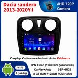 SBAID Dacia Sandero 2013-2020 Yıl Uyumlu 8GB Ram 128GB Rom Hafıza Android Kablosuz Carplay Navigasyon Multimedya 9 Inç Ekran Hediye Görüş Kamerası Hediye Çerçevesi 8+128 - geri görüş kamerası hediye, ----çerçeve hediye dahil
