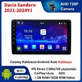 SBAID Dacia Sandero 2021-2024YIL Uyumlu 1GB Ram 16GB Rom Hafıza Android Kablosuz Carplay Navigasyon Multimedya 10 Inç Ekran Hediye Görüş Kamerası Hediye Çerçevesi 1+16 - geri görüş kamerası hediye, ----çerçeve hediye dahil