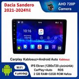 SBAID Dacia Sandero 2021-2024YIL Uyumlu 2GB Ram 32GB Rom Hafıza Android Kablosuz Carplay Navigasyon Multimedya 10 Inç Ekran Hediye Görüş Kamerası Hediye Çerçevesi 2+32 - geri görüş kamerası hediye, ----çerçeve hediye dahil