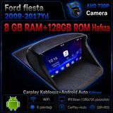 SBAID Ford Fiesta 2009-2017 Yıl Uyumlu 8GB Ram 128GB Rom Hafıza Android Kablosuz Carplay Navigasyon Multimedya 9 Inç Ekran Hediye Görüş Kamerası Hediye Çerçevesi 8+128 - geri görüş kamerası hediye, ----çerçeve hediye dahil - 001-Renkli