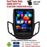 SBAID Ford Fiesta Tesla 2009-2017 Yıl Uyumlu 6GB Ram 128GB Rom Hafıza Android Kablosuz Carplay Navigasyon Multimedya 9.7 Inç Tesla Ekran Hediye Görüş Kamerası Hediye Çerçevesi 6+128 - geri görüş kamerası hediye, ----çerçeve hediye dahil - 001-Renkli