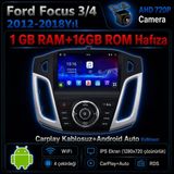 SBAID Ford Focus 2012-2018 Yıl Uyumlu 1GB Ram 16GB Rom Hafıza Android Kablosuz Carplay Navigasyon Multimedya 9 Inç Ekran Hediye Görüş Kamerası Hediye Çerçevesi 1+16 - geri görüş kamerası hediye, ----çerçeve hediye dahil - 001-Renkli