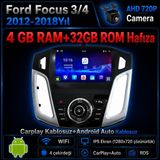 SBAID Ford Focus 2012-2018 Yıl Uyumlu 4GB Ram 32GB Rom Hafıza Android Kablosuz Carplay Navigasyon Multimedya 9 Inç Ekran Hediye Görüş Kamerası Hediye Çerçevesi 4+32 - geri görüş kamerası hediye, ----çerçeve hediye dahil - 001-Renkli