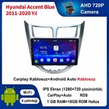 SBAID Hyundai Accent Blue 2011-2020 Yıl Uyumlu 1GB Ram 16GB Rom Hafıza Android Kablosuz Carplay Navigasyon Multimedya 9 Inç Ekran Hediye Görüş Kamerası Hediye Çerçevesi 1+16 - geri görüş kamerası hediye, ----çerçeve hediye dahil