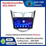 SBAID Hyundai Accent Blue 2011-2020 Yıl Uyumlu 6gb Ram 128GB Rom Hafıza Android Kablosuz Carplay Navigasyon Multimedya 9 Inç Ekran Hediye Görüş Kamerası Hediye Çerçevesi - geri görüş kamerası hediye, ----çerçeve hediye dahil