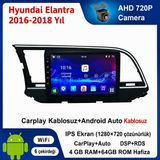 SBAID Hyundai Elantra 2016-2018 Yıl Uyumlu 4GB Ram 64GB Rom Hafıza Android Kablosuz Carplay Navigasyon Multimedya 9 Inç Ekran Hediye Görüş Kamerası Hediye Çerçevesi - geri görüş kamerası hediye, ----çerçeve hediye dahil