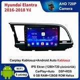 SBAID Hyundai Elantra 2016-2018 Yıl Uyumlu 6GB Ram 128GB Rom Hafıza Android Kablosuz Carplay Navigasyon Multimedya 9 Inç Ekran Hediye Görüş Kamerası Hediye Çerçevesi - geri görüş kamerası hediye, ----çerçeve hediye dahil