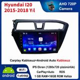 SBAID Hyundai I20 2015-2018 Yıl Uyumlu 1GB Ram 16GB Rom Hafıza Android Kablosuz Carplay Navigasyon Multimedya 9 Inç Ekran Hediye Görüş Kamerası Hediye Çerçevesi 1+16 - geri görüş kamerası hediye, ----çerçeve hediye dahil