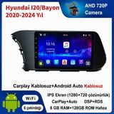 SBAID Hyundai I20/BAYON 2020-2024 Yıl Uyumlu 8GB Ram 128GB Rom Hafıza Android Kablosuz Carplay Navigasyon Multimedya 10 Inç Ekran Hediye Görüş Kamerası Hediye Çerçevesi - geri görüş kamerası hediye, ----çerçeve hediye dahil