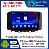 SBAID Hyundai Kona 2018-2023 Yıl Uyumlu 4GB Ram 64GB Rom Hafıza Android Kablosuz Carplay Navigasyon Multimedya 10 Inç Ekran Hediye Görüş Kamerası Hediye Çerçevesi - geri görüş kamerası hediye, ----çerçeve hediye dahil