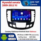 SBAID Hyundai Sonata 2009-2011 Yıl Dijital Klima Uyumlu 4GB Ram 64GB Rom Hafıza Android Kablosuz Carplay Navigasyon Multimedya 9 Inç Ekran Hediye Görüş Kamerası Hediye Çerçevesi - geri görüş kamerası hediye, ----çerçeve hediye dahil