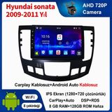 SBAID Hyundai Sonata 2009-2011 Yıl Dijital Klima Uyumlu 8B Ram 128GB Rom Hafıza Android Kablosuz Carplay Navigasyon Multimedya 9 Inç Ekran Hediye Görüş Kamerası Hediye Çerçevesi - geri görüş kamerası hediye, ----çerçeve hediye dahil
