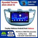 SBAID Hyundai Tucson 2015-2018 Yıl Uyumlu 1GB Ram 16GB Rom Hafıza Android Kablosuz Carplay Navigasyon Multimedya 9 Inç Ekran Hediye Görüş Kamerası Hediye Çerçevesi 1+16 - geri görüş kamerası hediye, ----çerçeve hediye dahil