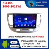 SBAID Kia Rio 2006-2011YIL Uyumlu 8GB Ram 128GB Rom Hafıza Android Kablosuz Carplay Navigasyon Multimedya 9 Inç Ekran Hediye Görüş Kamerası Hediye Çerçevesi 8+128 - geri görüş kamerası hediye, ----çerçeve hediye dahil