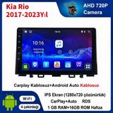 SBAID Kia Rio 2017-2023 Yıl Uyumlu 1GB Ram 16GB Rom Hafıza Android Kablosuz Carplay Navigasyon Multimedya 9 Inç Ekran Hediye Görüş Kamerası Hediye Çerçevesi 1+16 - geri görüş kamerası hediye, ----çerçeve hediye dahil