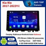 SBAID Kia Rio 2017-2023 Yıl Uyumlu 4GB Ram 64GB Rom Hafıza Android Kablosuz Carplay Navigasyon Multimedya 9 Inç Ekran Hediye Görüş Kamerası Hediye Çerçevesi 4+64 - geri görüş kamerası hediye, ----çerçeve hediye dahil