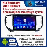 SBAID Kia Sportage 2016-2018 Yıl Uyumlu 8GB Ram 128GB Rom Hafıza Android Kablosuz Carplay Navigasyon Multimedya 9 Inç Ekran Hediye Görüş Kamerası Hediye Çerçevesi 8+128 - geri görüş kamerası hediye, ----çerçeve hediye dahil
