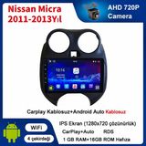 SBAID Nissan Micra 2011-2013 Yıl Uyumlu 1GB Ram 16GB Rom Hafıza Android Kablosuz Carplay Navigasyon Multimedya 9 Inç Ekran Hediye Görüş Kamerası Hediye Çerçevesi 1+16 - geri görüş kamerası hediye, ----çerçeve hediye dahil