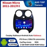 SBAID Nissan Micra 2011-2013 Yıl Uyumlu 2GB Ram 32GB Rom Hafıza Android Kablosuz Carplay Navigasyon Multimedya 9 Inç Ekran Hediye Görüş Kamerası Hediye Çerçevesi 2+32 - geri görüş kamerası hediye, ----çerçeve hediye dahil