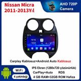 SBAID Nissan Micra 2011-2013 Yıl Uyumlu 4GB Ram 32GB Rom Hafıza Android Kablosuz Carplay Navigasyon Multimedya 9 Inç Ekran Hediye Görüş Kamerası Hediye Çerçevesi 4+32 - geri görüş kamerası hediye, ----çerçeve hediye dahil