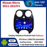 SBAID Nissan Micra 2011-2013 Yıl Uyumlu 4GB Ram 64GB Rom Hafıza Android Kablosuz Carplay Navigasyon Multimedya 9 Inç Ekran Hediye Görüş Kamerası Hediye Çerçevesi 4+64 - geri görüş kamerası hediye, ----çerçeve hediye dahil