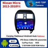 SBAID Nissan Micra 2013-2018 Yıl Uyumlu 2GB Ram 32GB Rom Hafıza Android Kablosuz Carplay Navigasyon Multimedya 9 Inç Ekran Hediye Görüş Kamerası Hediye Çerçevesi 2+32 - geri görüş kamerası hediye, ----çerçeve hediye dahil