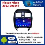 SBAID Nissan Micra 2013-2018 Yıl Uyumlu 4GB Ram 32GB Rom Hafıza Android Kablosuz Carplay Navigasyon Multimedya 9 Inç Ekran Hediye Görüş Kamerası Hediye Çerçevesi 4+32 - geri görüş kamerası hediye, ----çerçeve hediye dahil