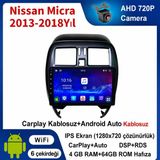 SBAID Nissan Micra 2013-2018 Yıl Uyumlu 4GB Ram 64GB Rom Hafıza Android Kablosuz Carplay Navigasyon Multimedya 9 Inç Ekran Hediye Görüş Kamerası Hediye Çerçevesi 4+64 - geri görüş kamerası hediye, ----çerçeve hediye dahil